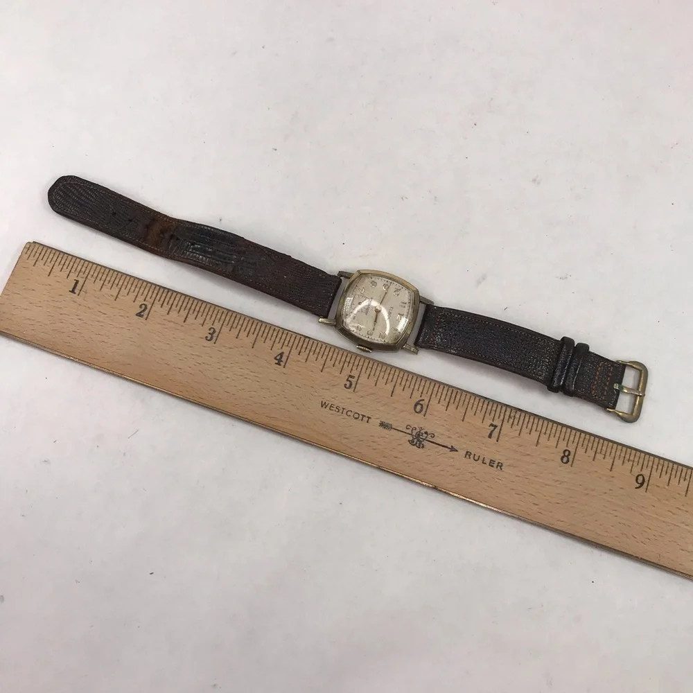 Vintage Elbon Tank Watch Square Manual Wind Works